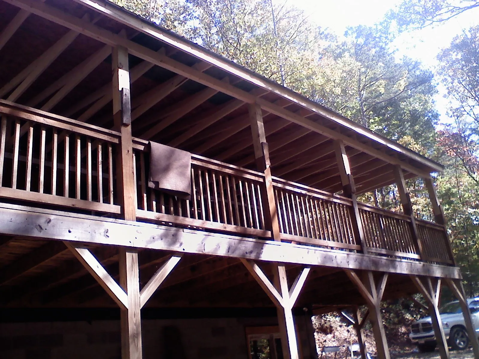 Timber framing under a new elevated porch and deck — Roof Leak Repair in Stockertown by Roofing Brothers